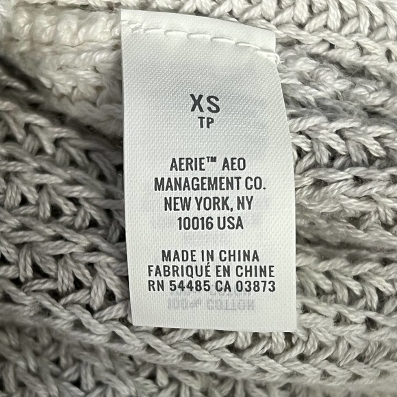 Aerie Oversized Chunky Slouchy Cloud White Gray Tie Dye Pullover Sweater XS - Picture 6 of 8